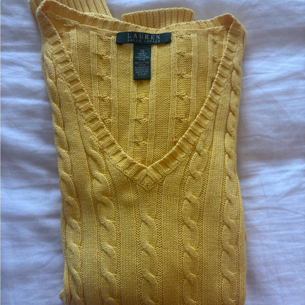 Ralph Lauren sweater shirt; mustard color; XS